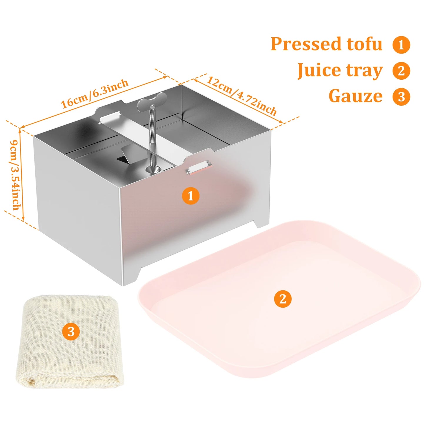 Tofu Press Mould Cheese Making Molds Food Grade Stainless Steel Tofu Maker Press Mold Kit Homemade Tofu Mold Kitchen Tool Set
