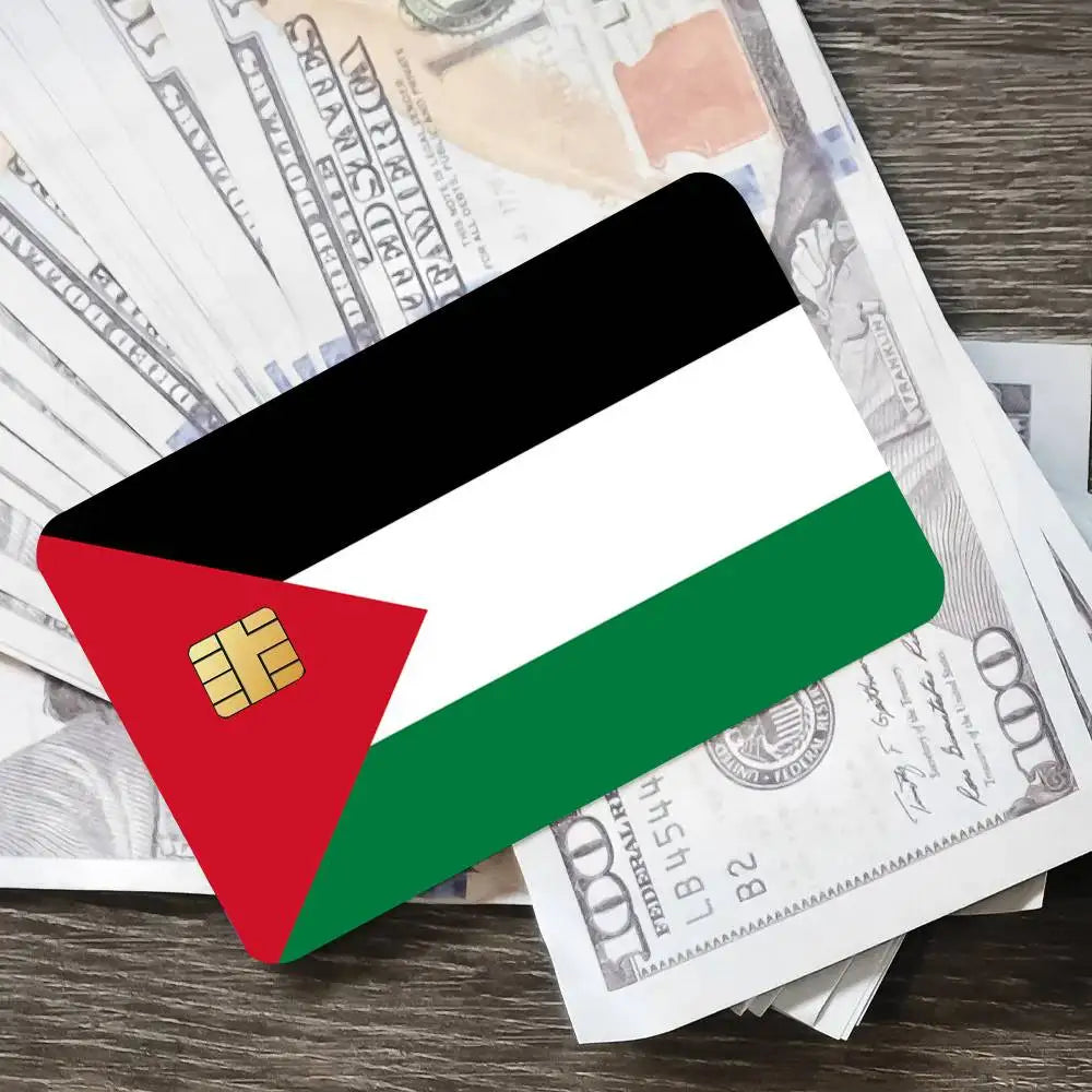 Palestine Flag Poster Credit Skin Cover Card Stickers 4PCS Film Bus Pass Front Decoration Bank Debit Waterproof