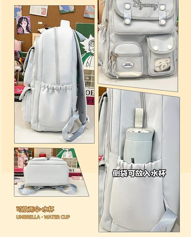 2025 cute student Backpack schoolbag For High School And Primary School Student Campus Versatile Backpack with doll