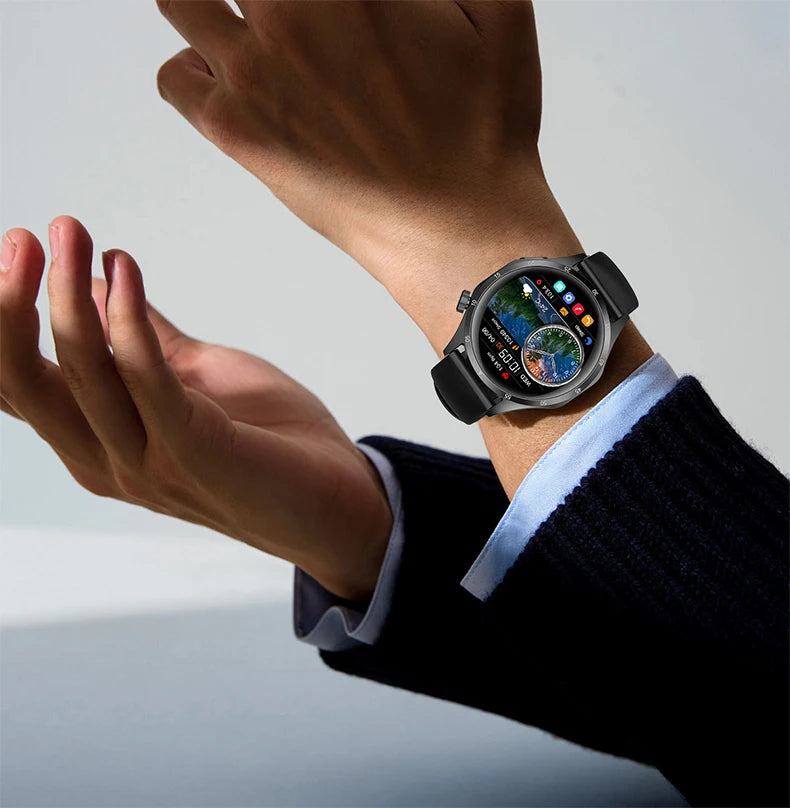 2025 New Men GPS Smart Watch 360 * 360 AMOLED Screen Bluetooth Call NFC Heart Rate Monitoring IP68 Waterproof SmartWatch for Men