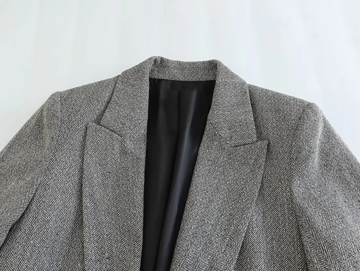 women's clothing 2025 autumn and winter new herringbone twill loose suit jacket casual trousers two-piece suit