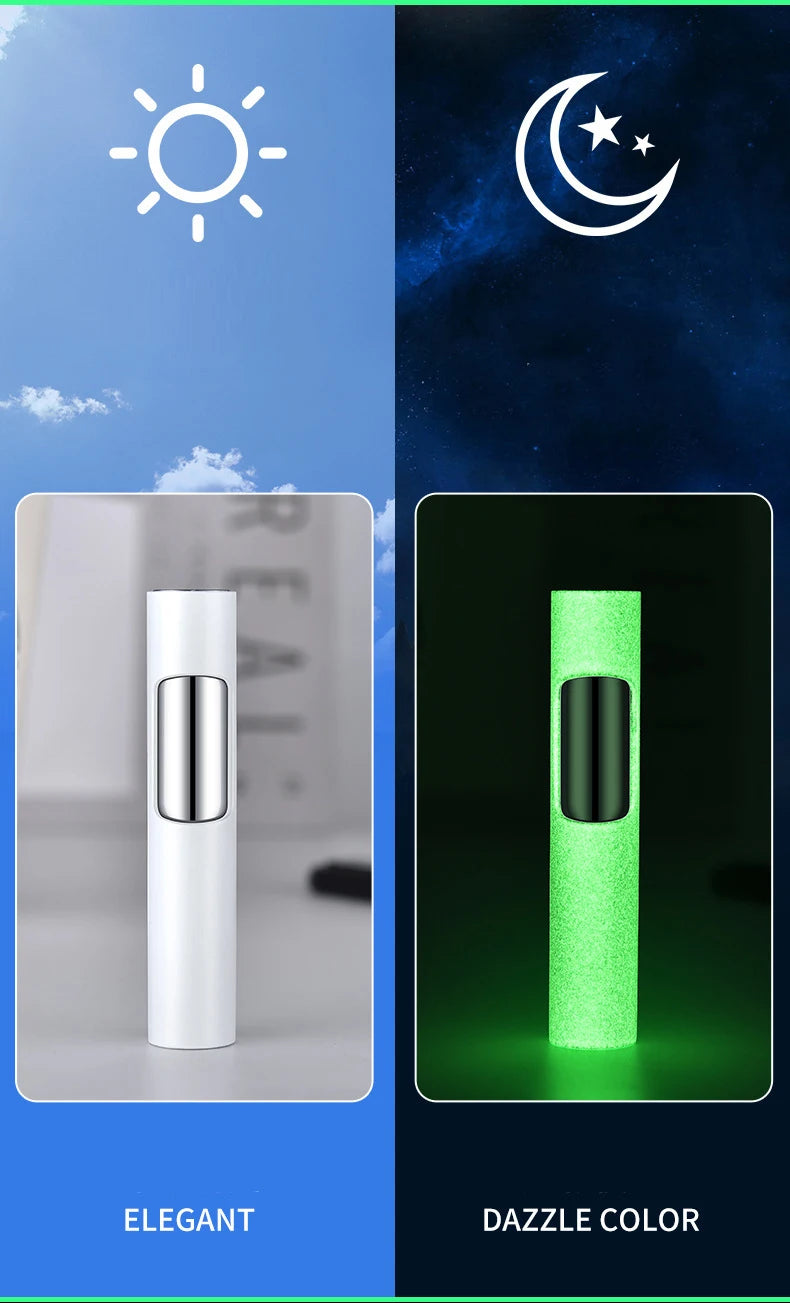 Luminous Lighter Butane Gas Lighter Straight Jet Blue Flame Glowing Lighters Smoking Lighter Cigar Accessories Men's Gift