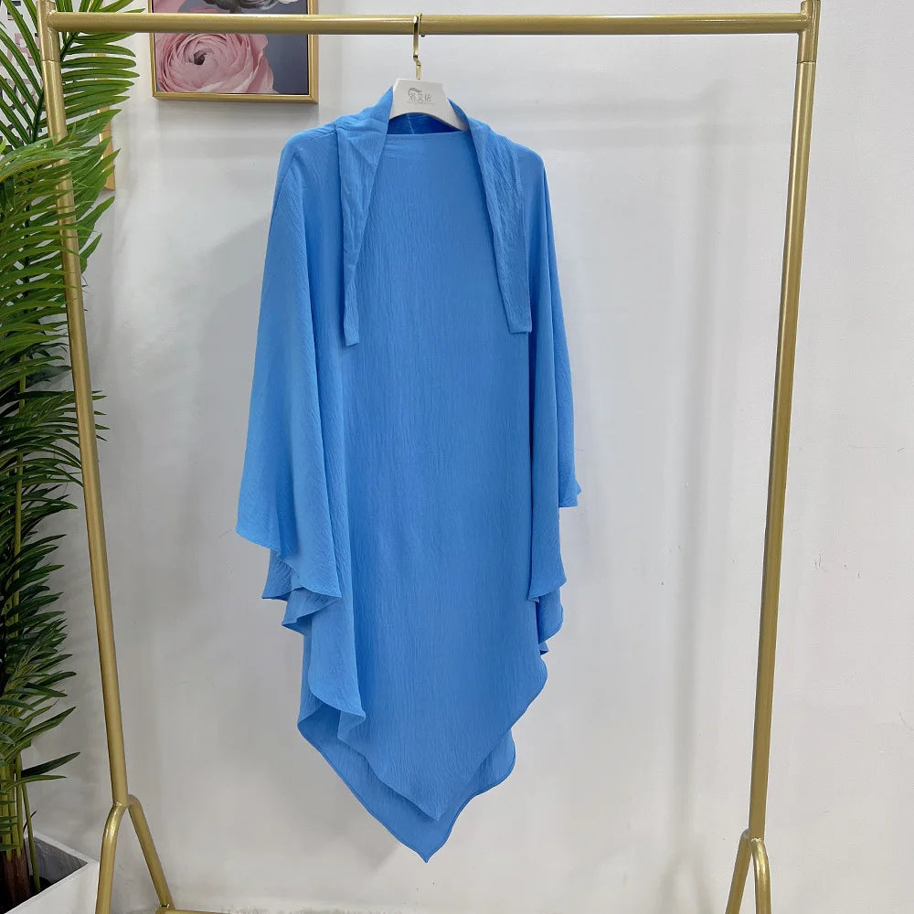 Eid Muslim Long Khimar Prayer Hijab for Women Ramadan Wrap Overhead Prayer Scarf  Islamic Dubai Saudi Niqab Headscarf 2024
