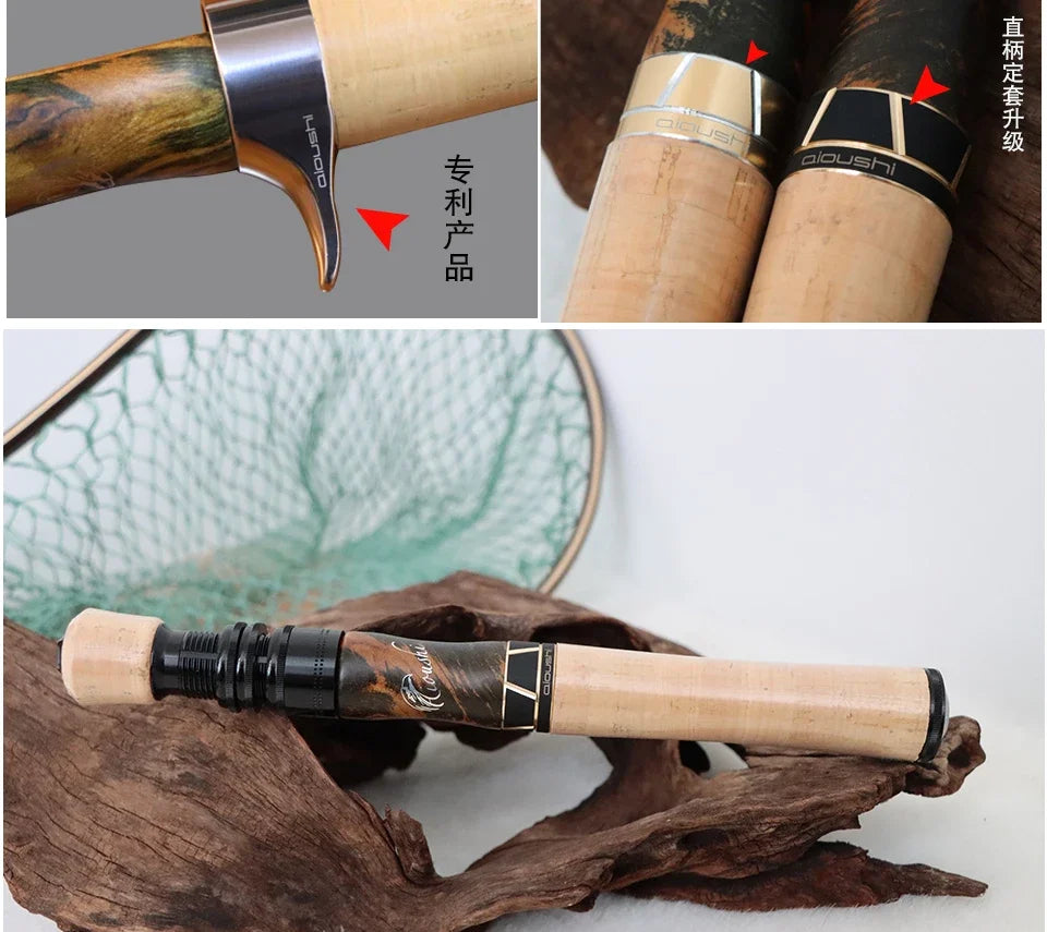 Trout fishing rod AIOUSH-FRP, versatile ejection tip, 1.45 meters long, ideal for traveling and transportation, extremely soft