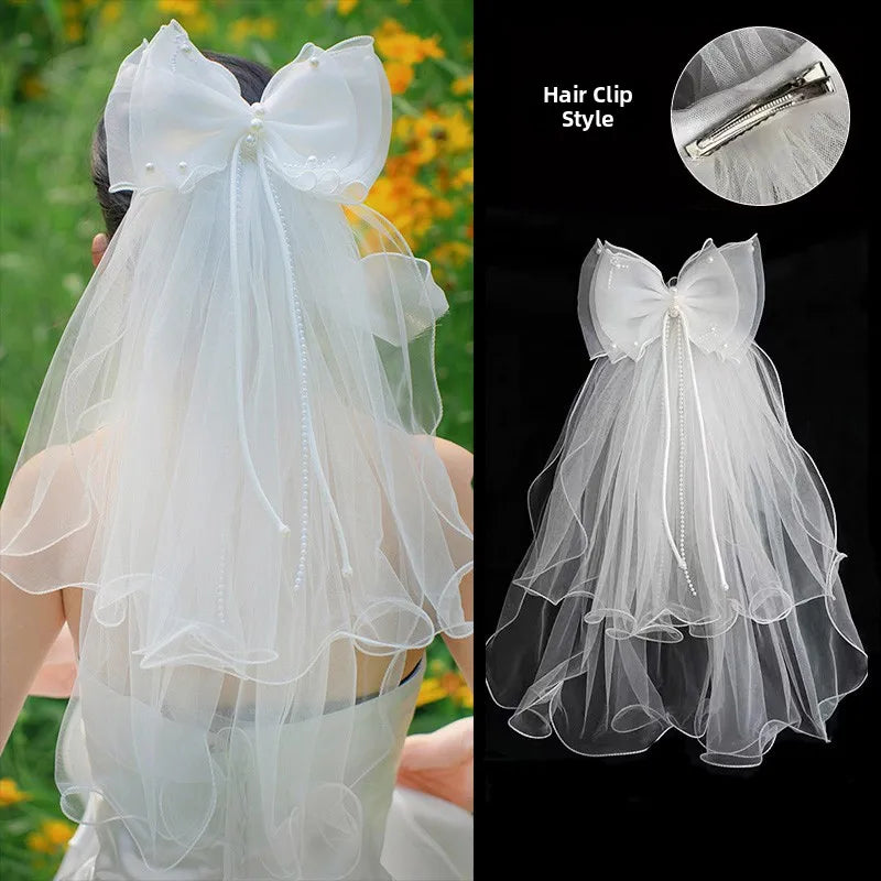 Wedding Veil Bridal Headwear Engagement Proposal Simple Elegant Soft Tulle Headpiece for Bride Ceremony Registration