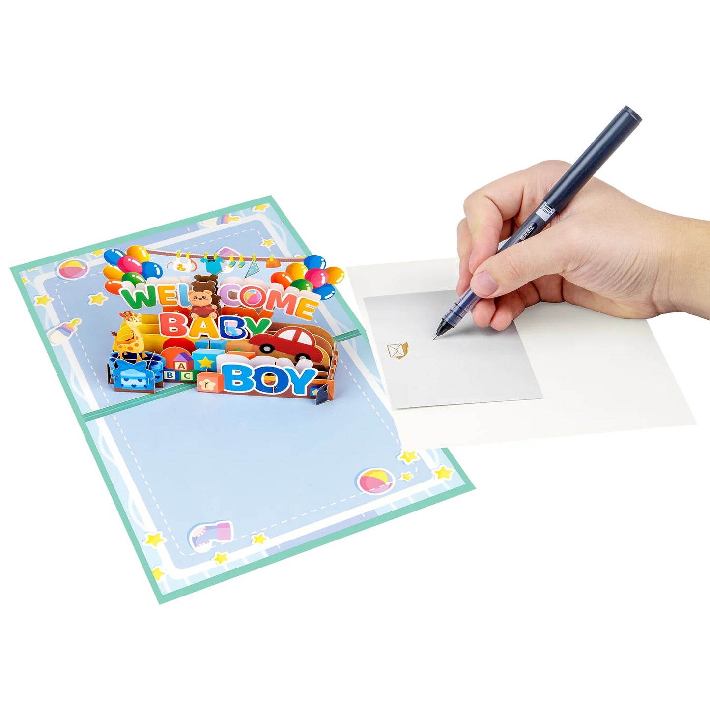 New Baby Boy and Girl Pop Up Card for Baby Shower New Parents