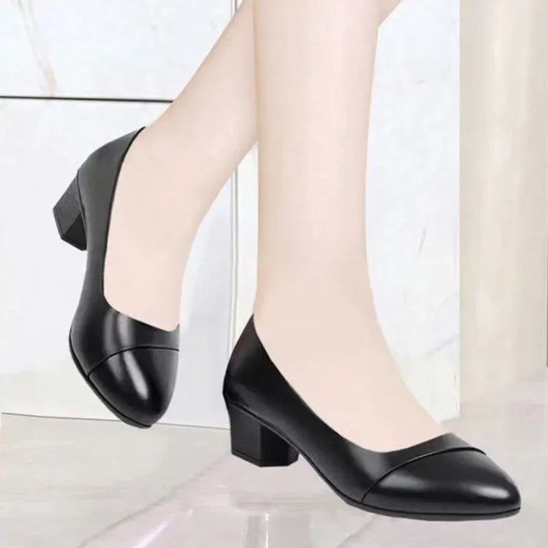 zapatos de mujer women cute round toe daily wear black footwear lady casual black comfort office career work shoes sapatos b411