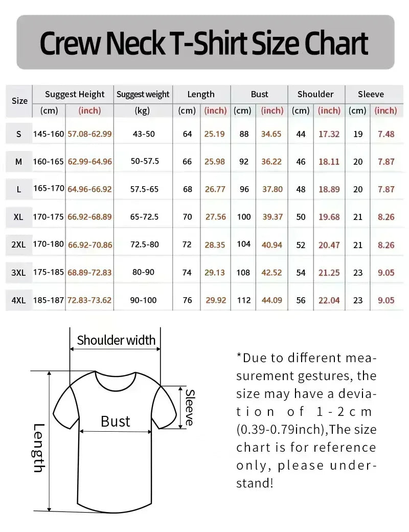 2025 Fashion 100% Cotton Men's T-shirt Men's Round Neck Letter Printed Casual Short Sleeve T-shirt