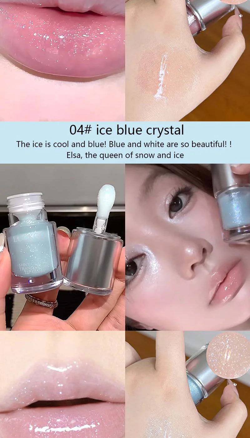 Shiny crystal through lips honey, moisturizing mirror moisturizing overlay, natural color lip glaze, moisturizing easy makeup