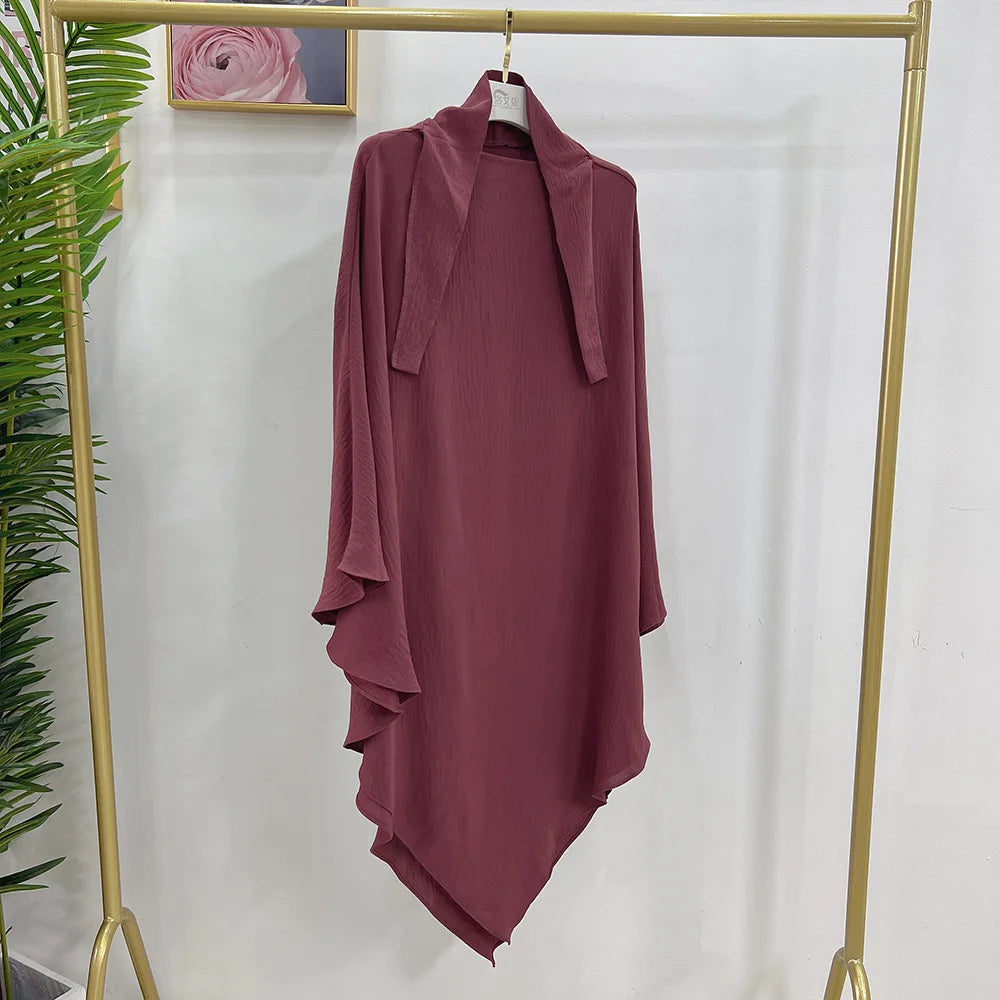 Eid Muslim Long Khimar Prayer Hijab for Women Ramadan Wrap Overhead Prayer Scarf  Islamic Dubai Saudi Niqab Headscarf 2024