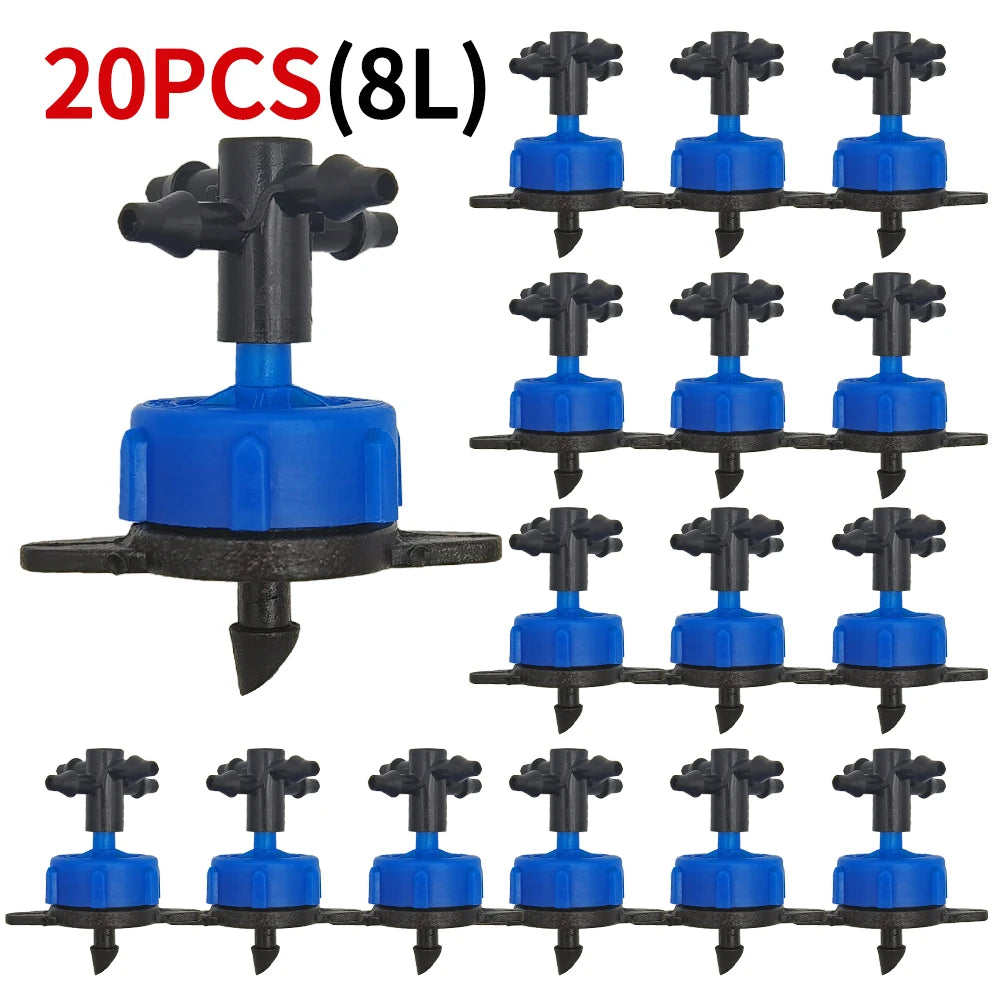 Irrigation 2L/4L/8L Steady flow dripper with 4-way cross Connector Agriculture Drip water irrigation Drip arrow connector 20Sets
