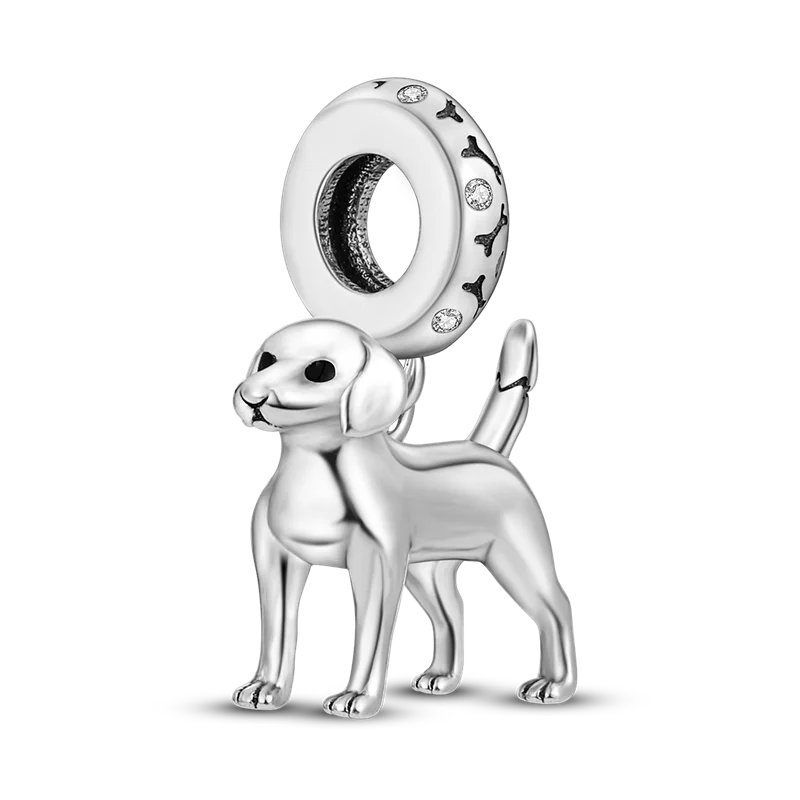 925 Sterling Silver Girl Holding Dog Charms Beads Fit Original 925 Bracelet Making Gift for Woman Jewelry Diy Fashion Pendant