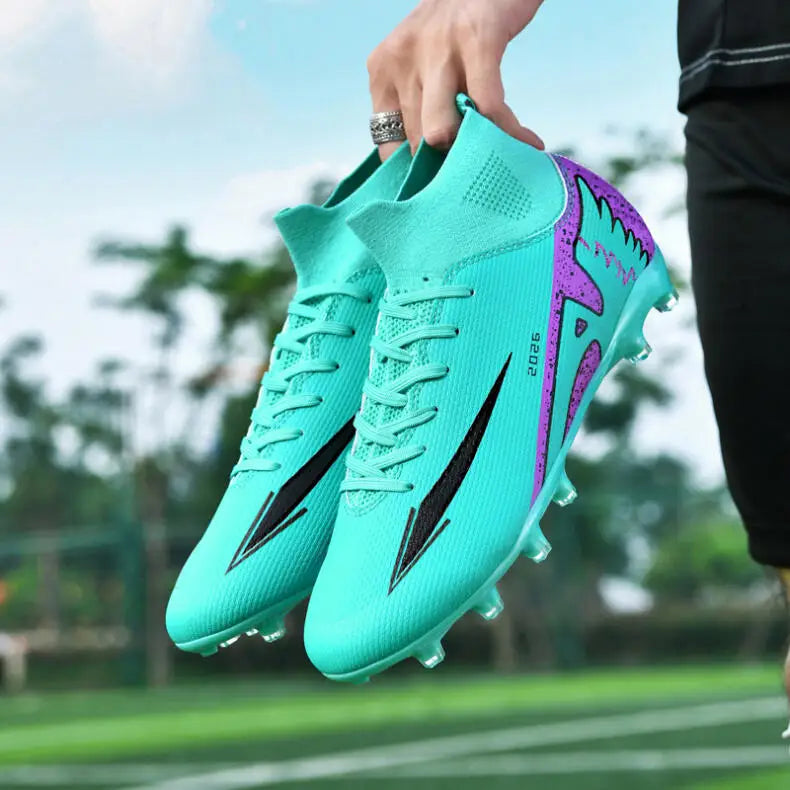 Men's High Ankle Soccer Shoes Ultralight Non-Slip Sports Outdoor Football Boots Indoor High-Quality Futsal Non-Slip