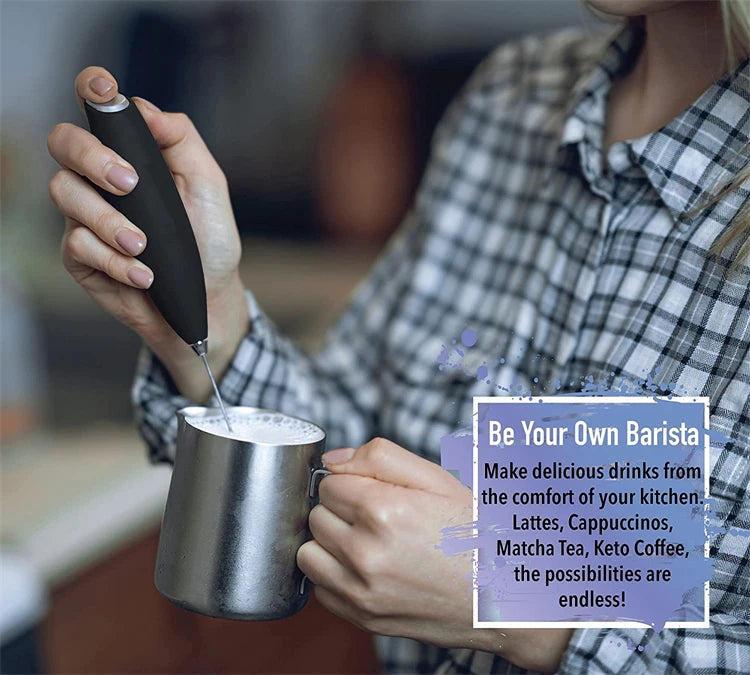 Hand Blender Electric Egg Beater Milk Frother Handheld, Mini Electric Drink Mixer Foamer with Stand for Coffee Lattes Hand Blend