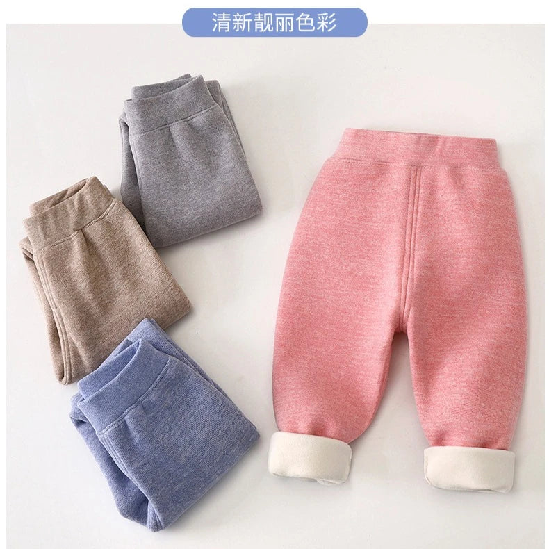 Children's Pant for Boys Girls Baby Trousers Autumn and Winter Thermal Pants for Kids Thickened Leggings