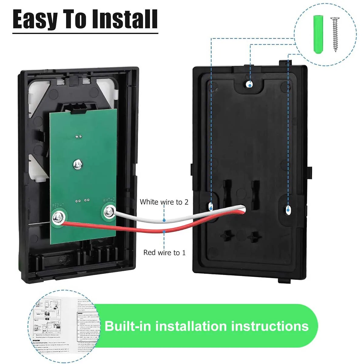 Garage Door Opening Button, Multifunction Control Replaces Wall Panel Keyboard, Compatible with 41a5273-1 78lm Ga,White Box 1pcs