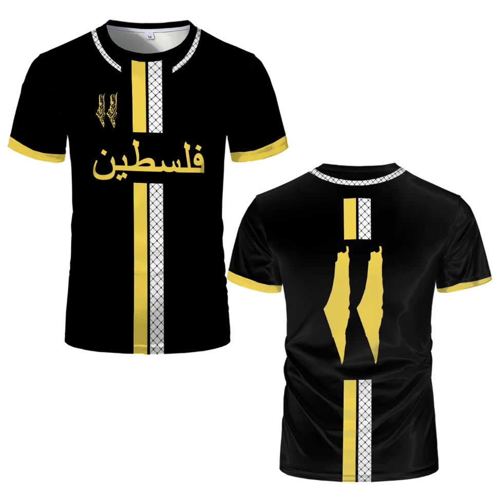 Palestine Football Jersey T Shirts Adult & Kids Light Luxury Digital Printed Soccer Uniforms Summer Mens Palestinian Flag Tees