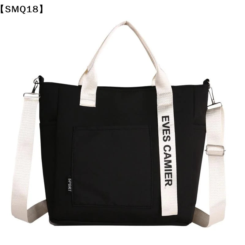 New Casual Tote Large Capacity Shoulder Bag Nylon Waterproof Canvas Handbag Simple Fashion Messenger Bags For Schoolgirl【SMQ】