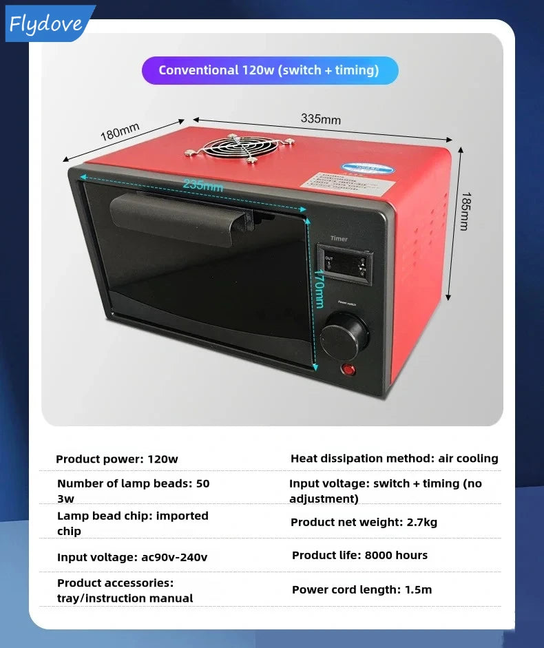 UV Curing Box High Intensity Ultraviolet Lamp OCA Oven 365nm 395nm 405nm LED UV OVEN Cabinet For UV Resin Fast Flexible Screen
