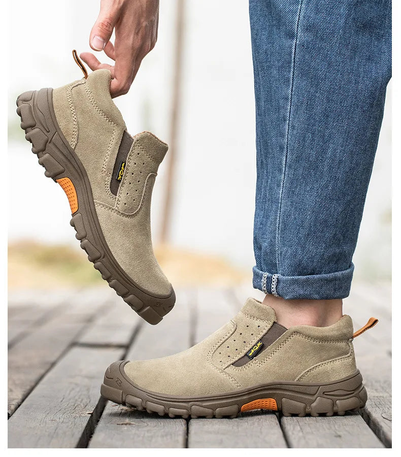 Men's work shoes  anti impact, anti puncture, steel wrapped head, electric welder  step on safety shoes  insulation