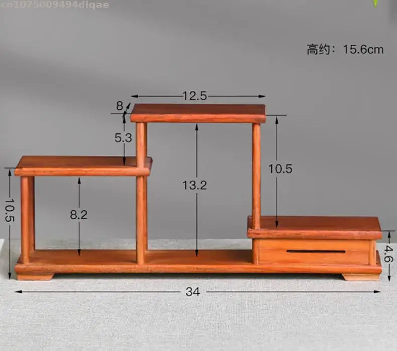 Natural Solid Wood Decorative Shelves for Wine Tea Sets Pedestal Crafts Vase Flower Pot Bonsai Buddha Display Stand Storage Rack