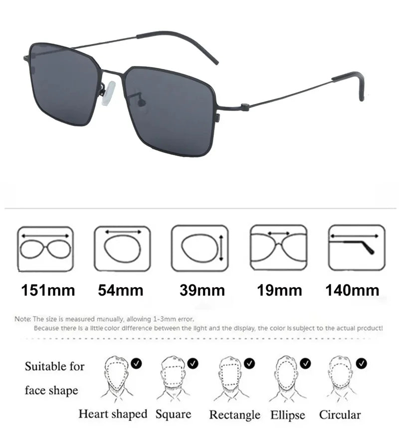 Polarized Sunglasses Square Sun Glasses Handmade Fashion Men Women 12g Ultralight Eyeglasses UV400 Protection Outdoor Spectacle