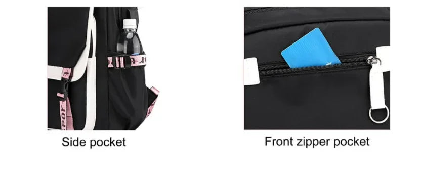 School Bags for Teenage Girls The Amazing World of Gumball Printed Students Bookbag Large Capacity Travel Bagpack with Usb Port