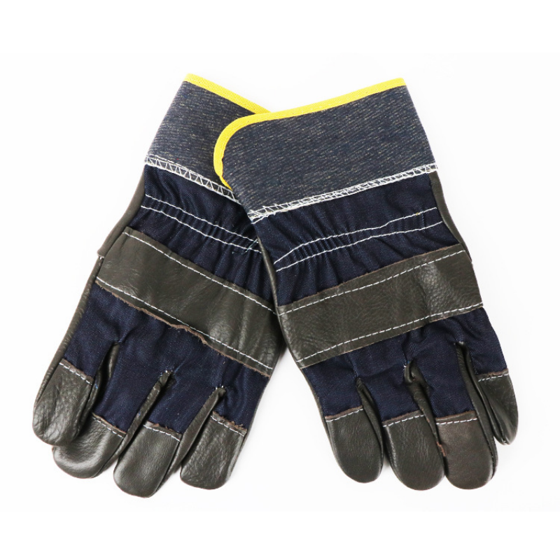 Welding Gloves for Welder Works with Blue Palm Welders Thick Cow Split Leather Kitchen Stove Heat Puncture Resistant BBQ Glove