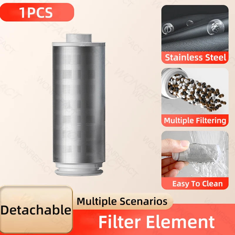 Shower Water Filter Stainless Steel High Pressure PreFilter Water Heater Purifier for Showers Sinks Spin Down Sediment Filter