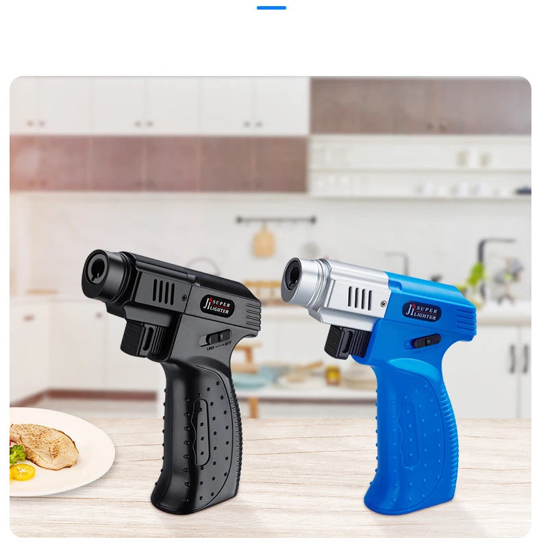 Large Capacity Airbrush Gas Lighter Windproof BBQ Kitchen Cooking Jet Torch Turbo Lighter Jewelry Metal Welding Gift Lighter