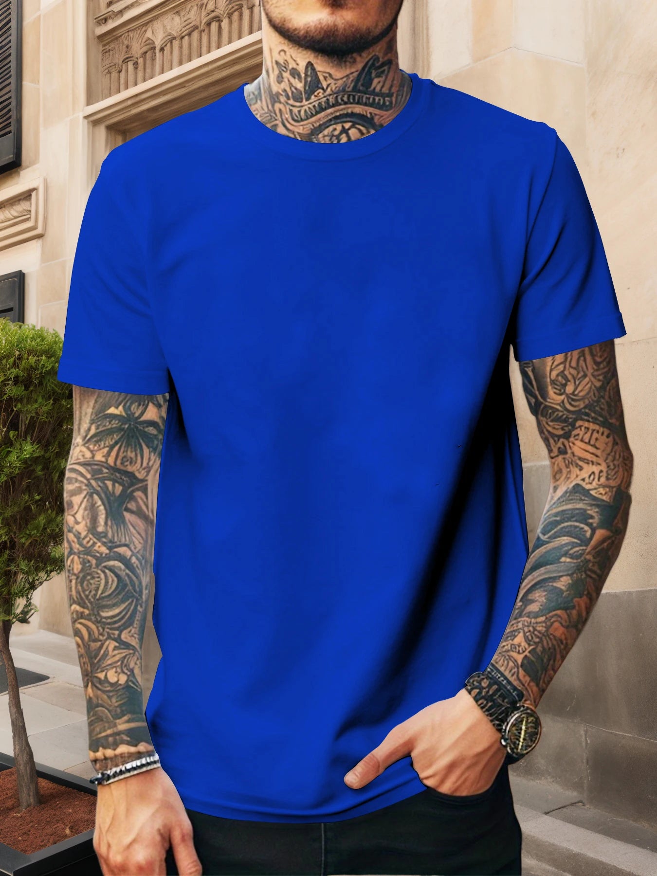 Men Pure Cotton Short Sleeve T Shirt Breathable 100% Cotton 3D Stereoscopic Cutting Casual Daily Wear Soft Comfortable Tees