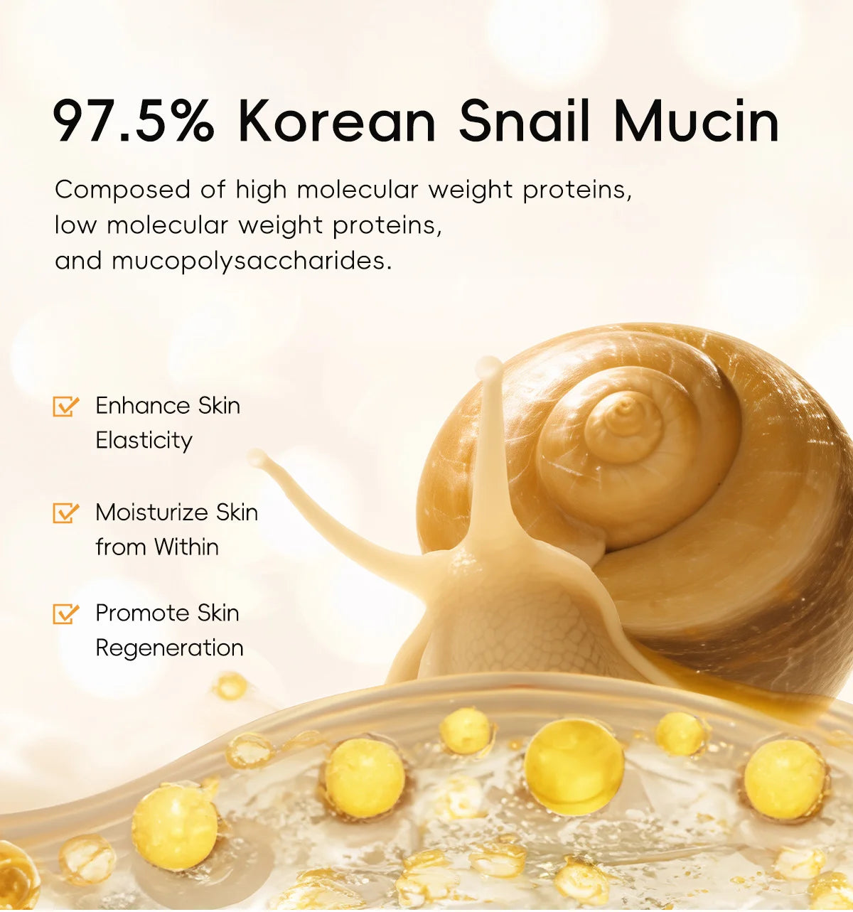 Quiyum 3 Step Set 97.5% Snail Mucin Collagen Hydrating Glowing Skin Korean Skincare