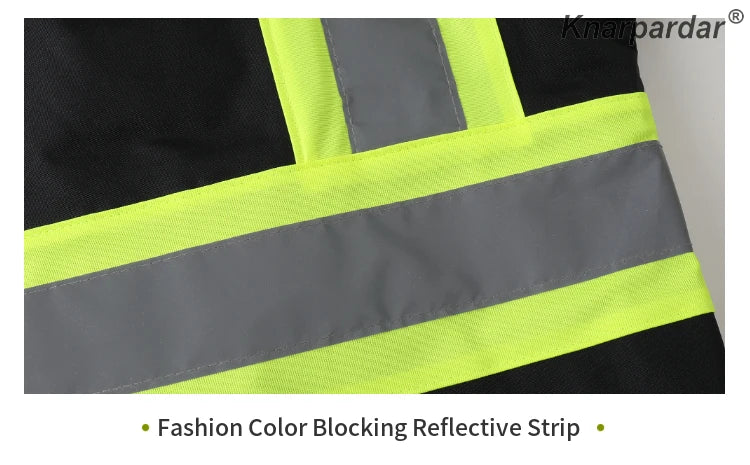 Winter Black Jacket High Visibility Warm Jacket for Men With Customized Logo Waterproof Jacket Reflective Parka Jacket Workwear