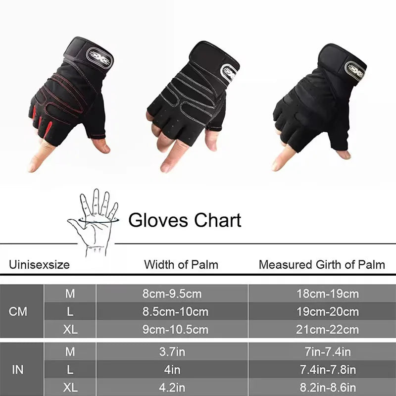 Outdoor Sport Gloves for Men Women Wrist Guard Fitness Gym Cycling Hiking Boxing Exercise Training Workout Long Wrist Fingerless