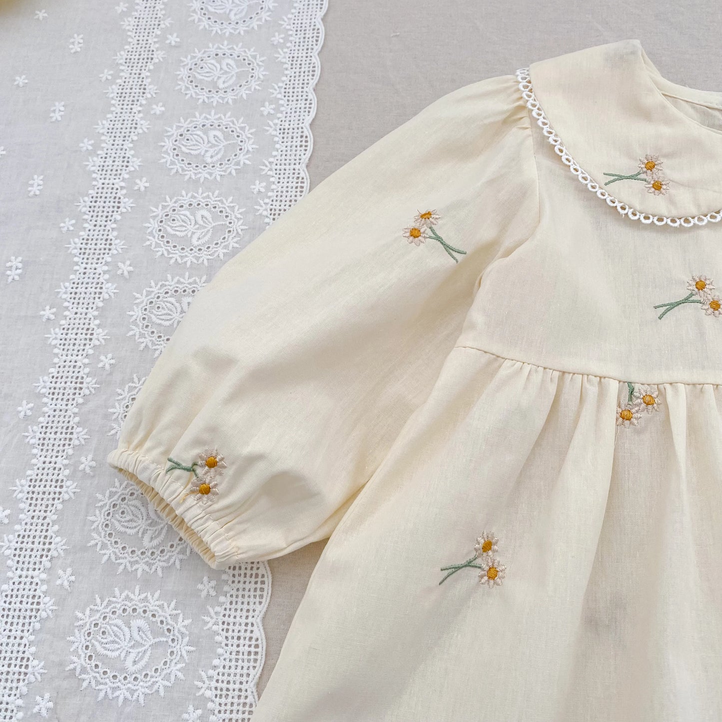 Spring Clothes Pastoral Baby Girls Dress Autumn Embroidery Cotton Floral Doll Dress Children'S Temperament Princess Girls' Dress