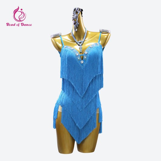 Dress For Dancing Female Dance Suit Evening Dress Latin Competition Costume 2026 Elegant Party Wear Sports Fringed Clothes