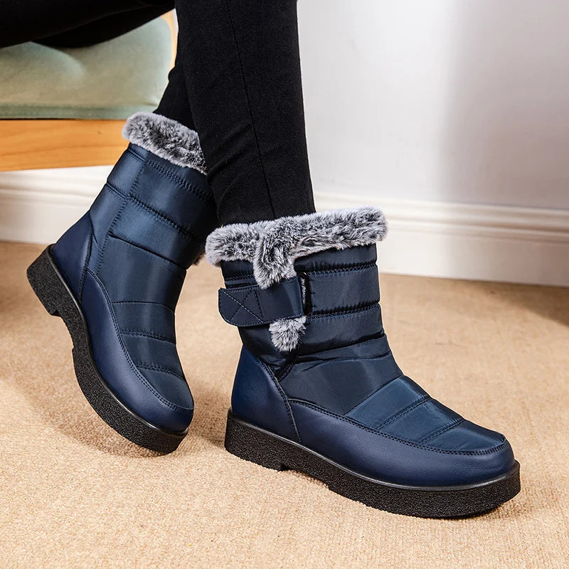 Women's Waterproof Winter Snow Boots Non Slip Platform Warm Ankle Boots Women Thicken Plush Cotton Padded Shoes Botas De Mujer