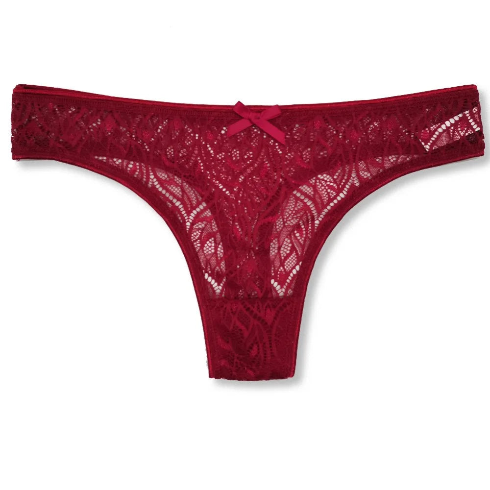 6 pcs of fashionable lace, comfortable, breathable and sexy thong pants.