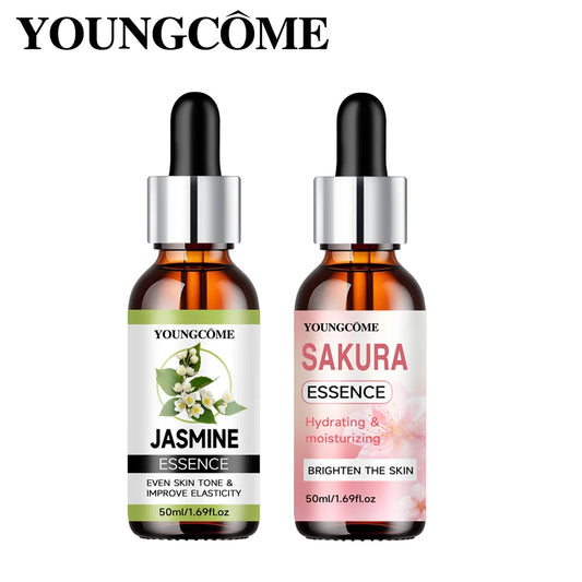  YOUNGCOME﻿ Sakura Skincare Set Korean Face Serum Cream Anti-Aging Wrinkle Moisturize Fade Dark Circles Cosmetics Skin Care Set