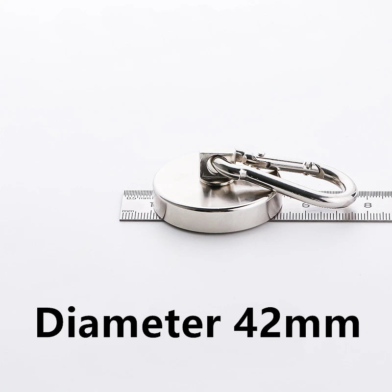 Strong Neodymium Magnetic Hooks 360°Rotation Carabiner Magnet Ring Keychain Hook for Home Refrigerator Kitchen Bathroom Hanging