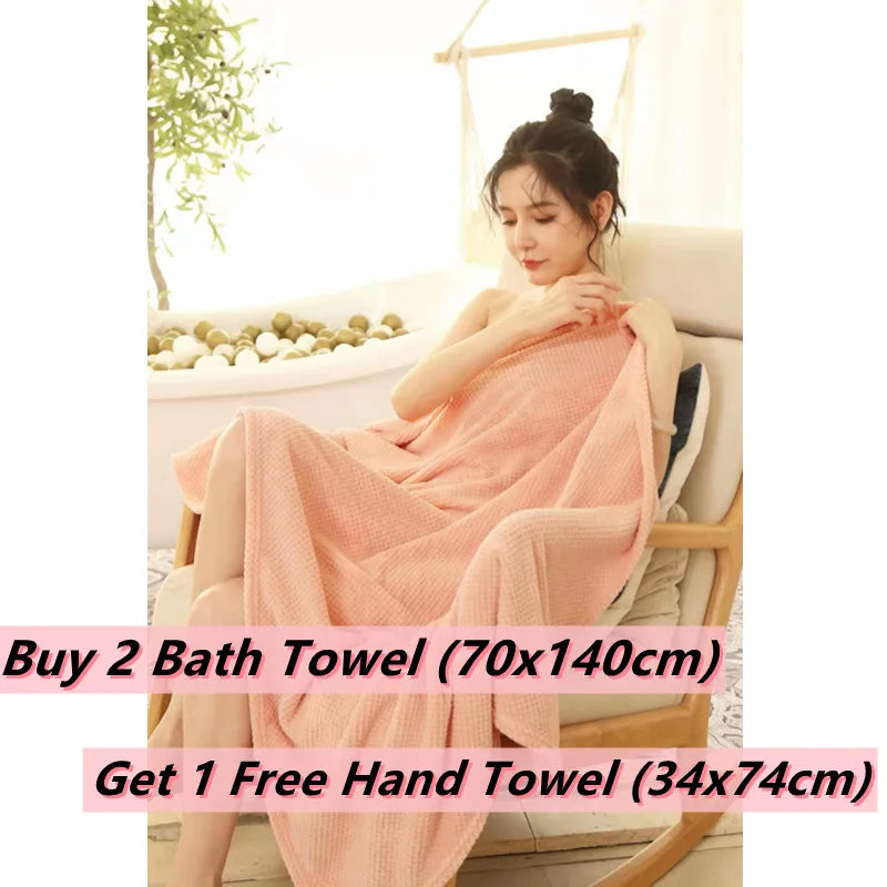 Turkish Cotton Natural Ultra Absorbent Eco - Friendly Bath Towels, Beach Towel, Bathroom Sets for Home Luxury Hotel Spa