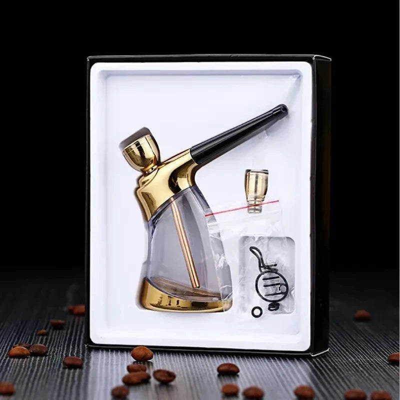 New Gold Shisha Shaped Hookah Water Pipe Smoking With Handmade Smoking Accessories Pipe Shisha Hookah Bicirculation Filter