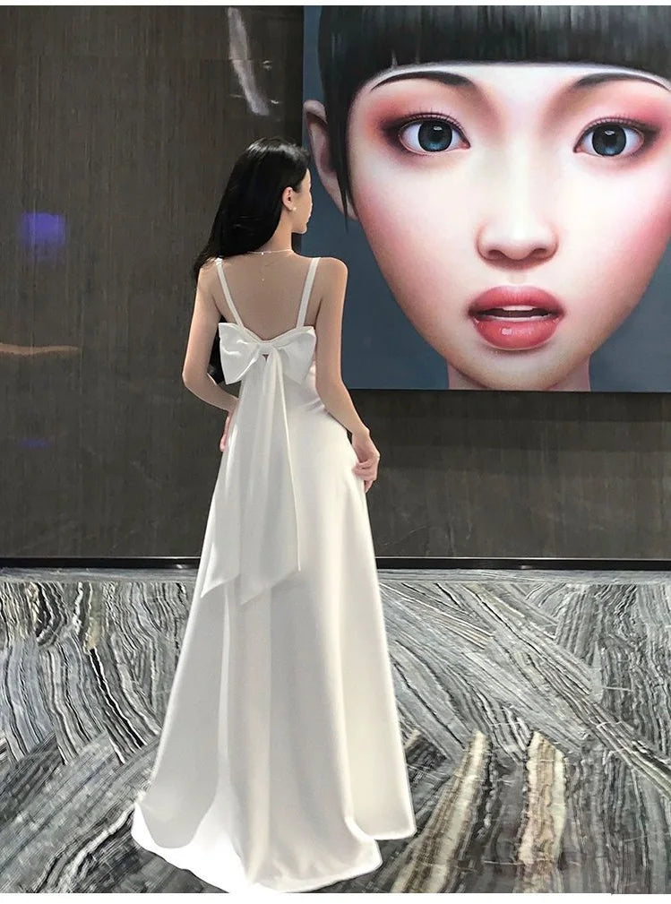 Chic Evening Dresses Dress Women's Elegant Banquet High-End Travel Vacation Photo Dress New Summer Long Sling Dress