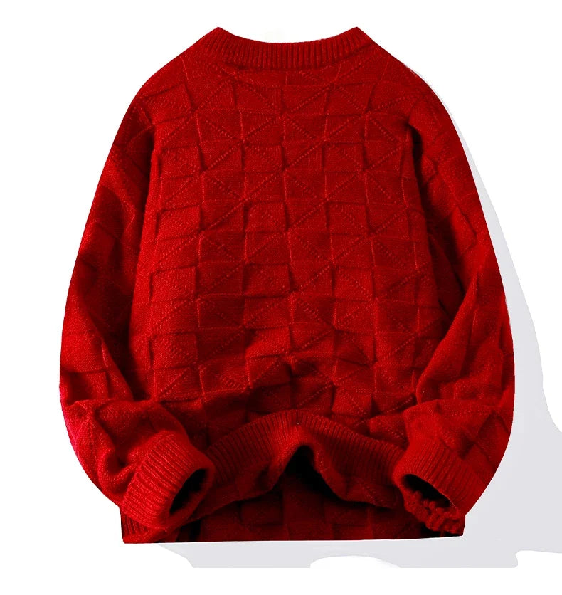 Windproof New Winter Tracksuit Sweatshirt Knit Long Sleeve Sweater Top Loose Shirt Coat Men Crew Neck Pullover Casual Streetwear