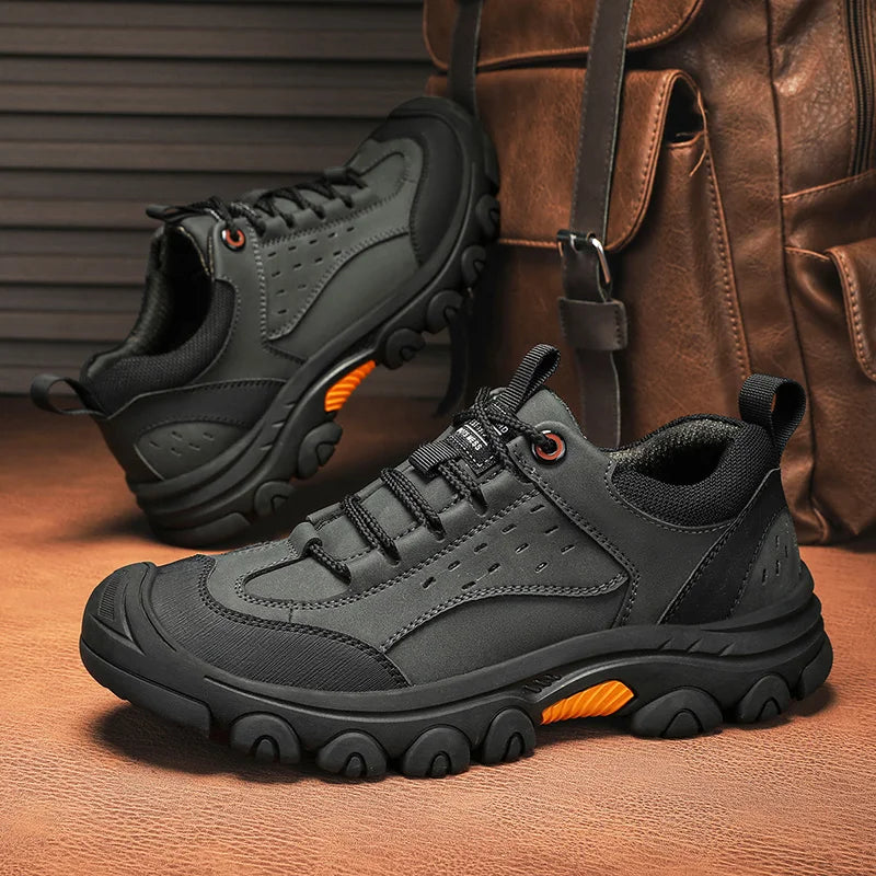 Genuine Leather Men's Casual Shoes Outdoor Sneakers Non-Slip Sports Hiking Footwear Leisure Walk Male Treking Footwear Trainers