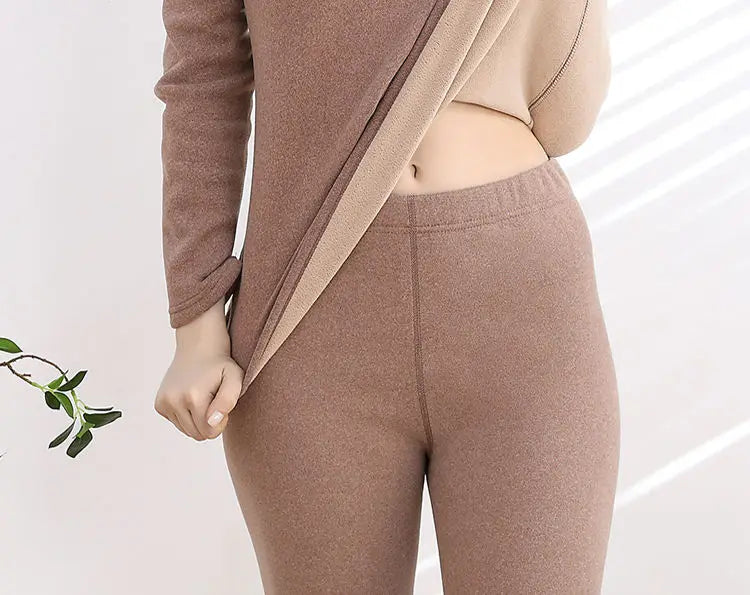 Thermal Underwear For Women Winter Warm thicken lamb fleece high elastic Long Johns bottoming Two Piece Sets Thermos Clothing