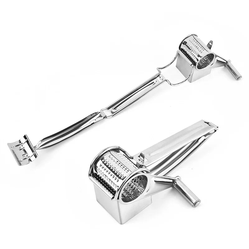 Stainless Steel Cheese Slicer Shredder Drum Hand Crank Rotary Grater Set Cheese Cutter Grater Butter Cutter Kitchen Gadgets