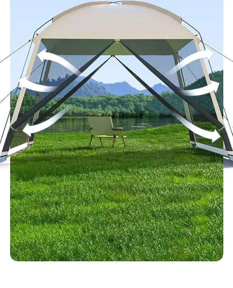 Outdoor Large Tent Canopy Sunshade Netting Portable Mosquito-Proof Tent Beach Camping Gazebo
