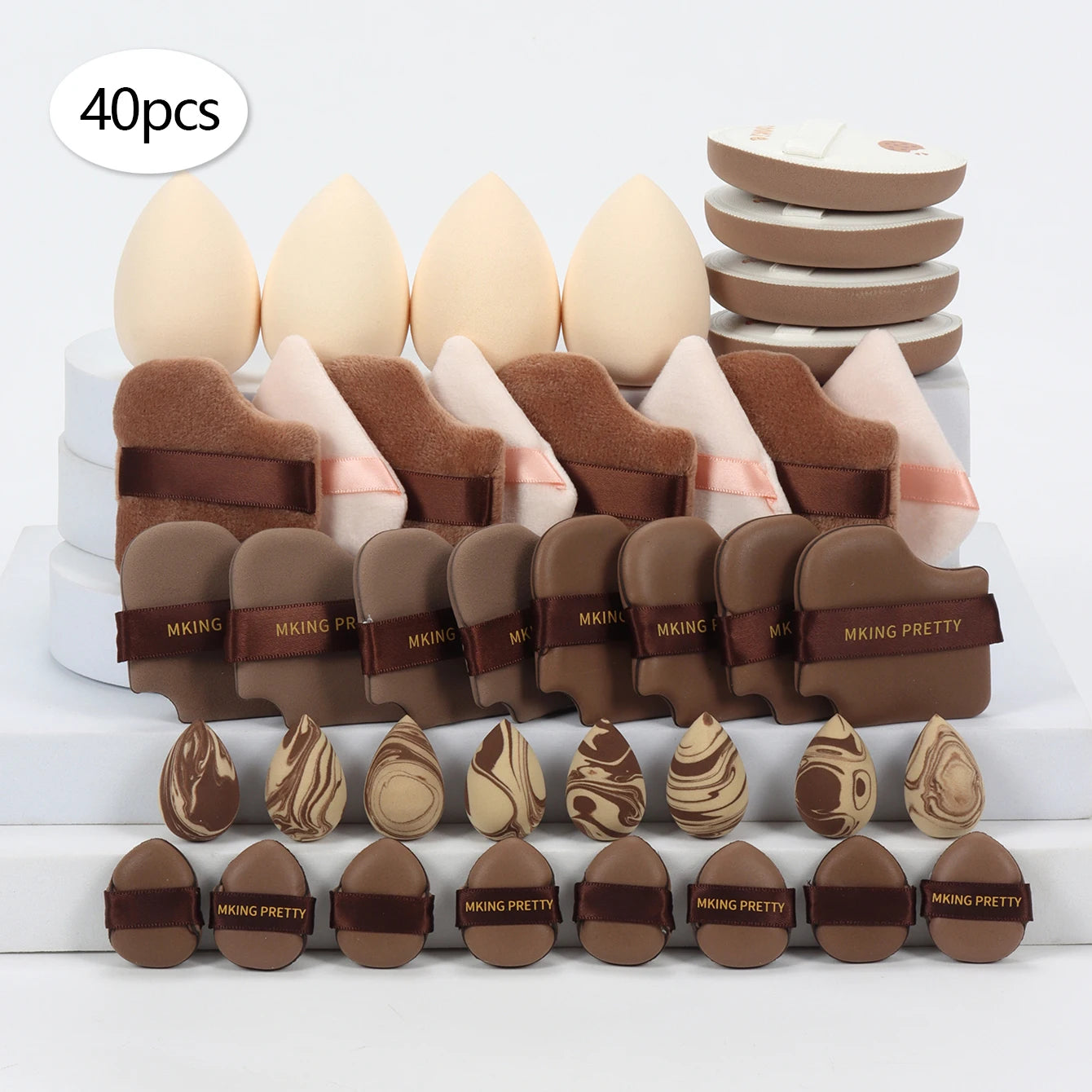 10/20/30/40/50-Piece Set of Multifunctional Makeup Tools, Expands When Exposed to Water, Suitable for All Skin Types