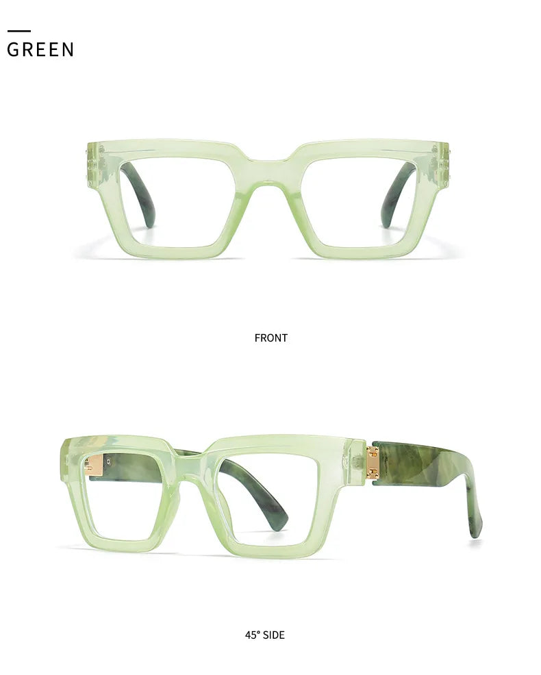 Brand Design Retro Reading Glasses for Man and Women Fashion Luxury Legs Large Size Square Presbyopic Eyewear Dioptric 0 to +6.0